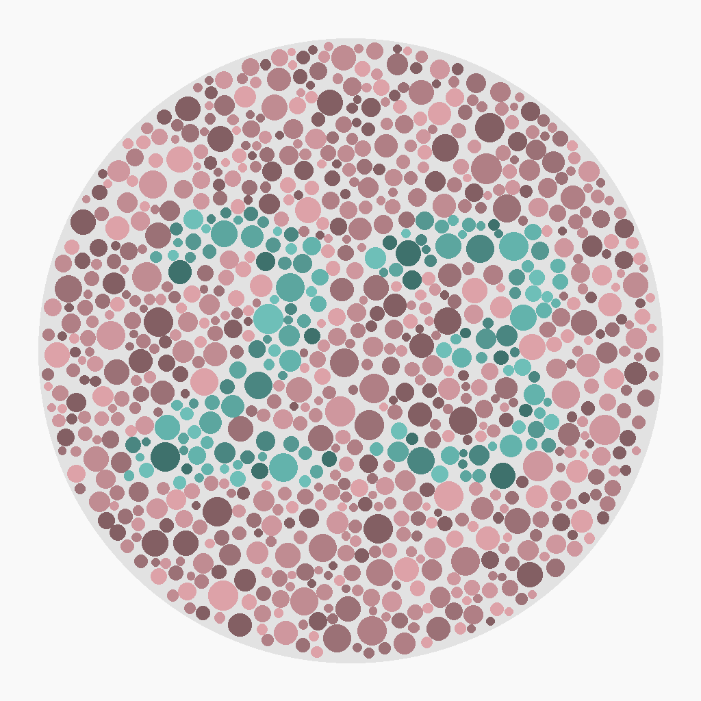 Color-dot plate with the number 23 at separation 0.080