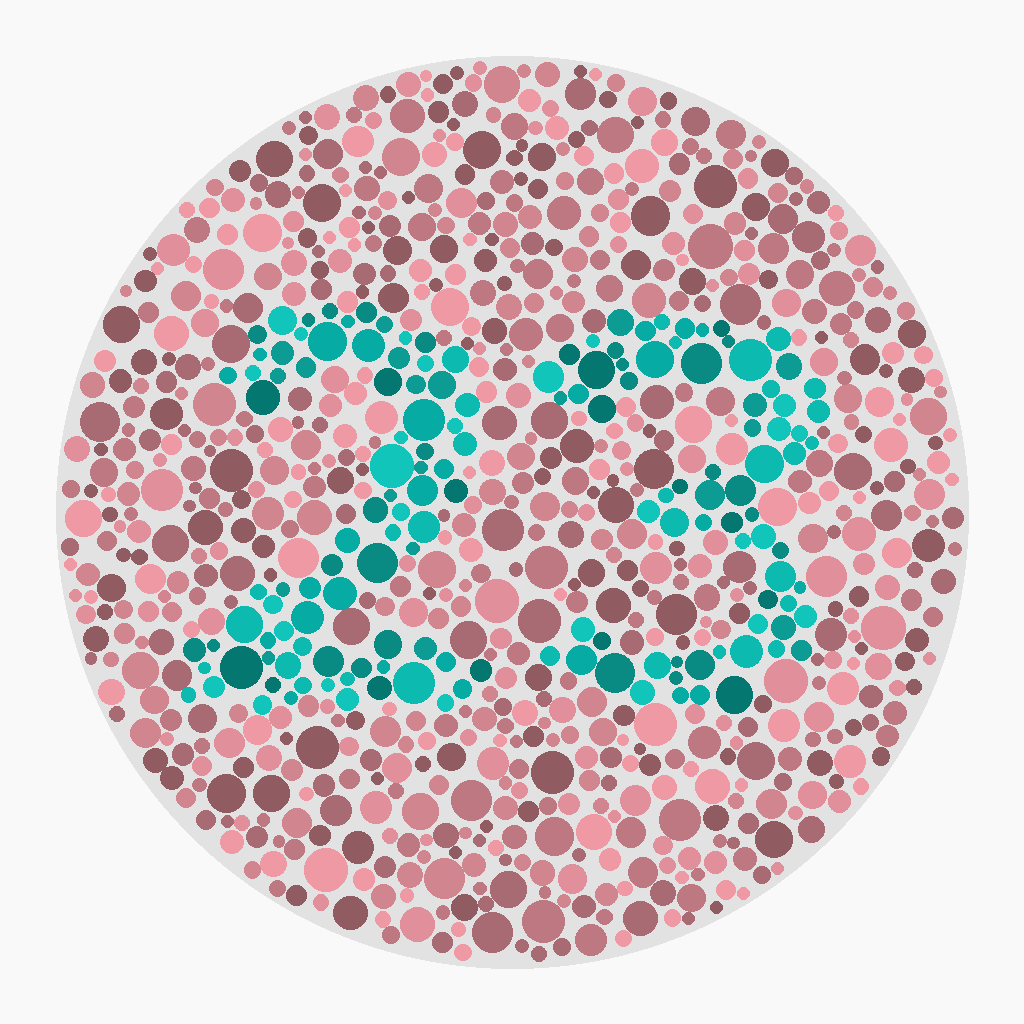 Color-dot plate with the number 23 at separation 0.120